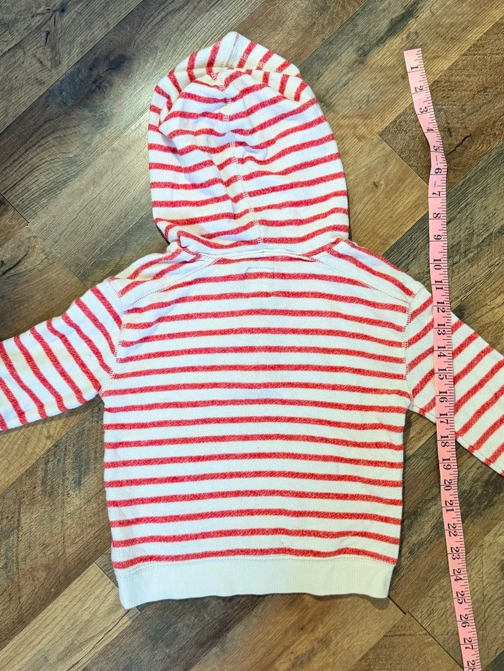 GAP Red & White Striped Hooded Pullover